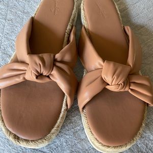 Universal Thread Women Size 9.5 Tan Dena Knotted Espadrille Sandals